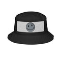 Smiley Embroidered Bucket Hat — Retro Grunge Smile Patch