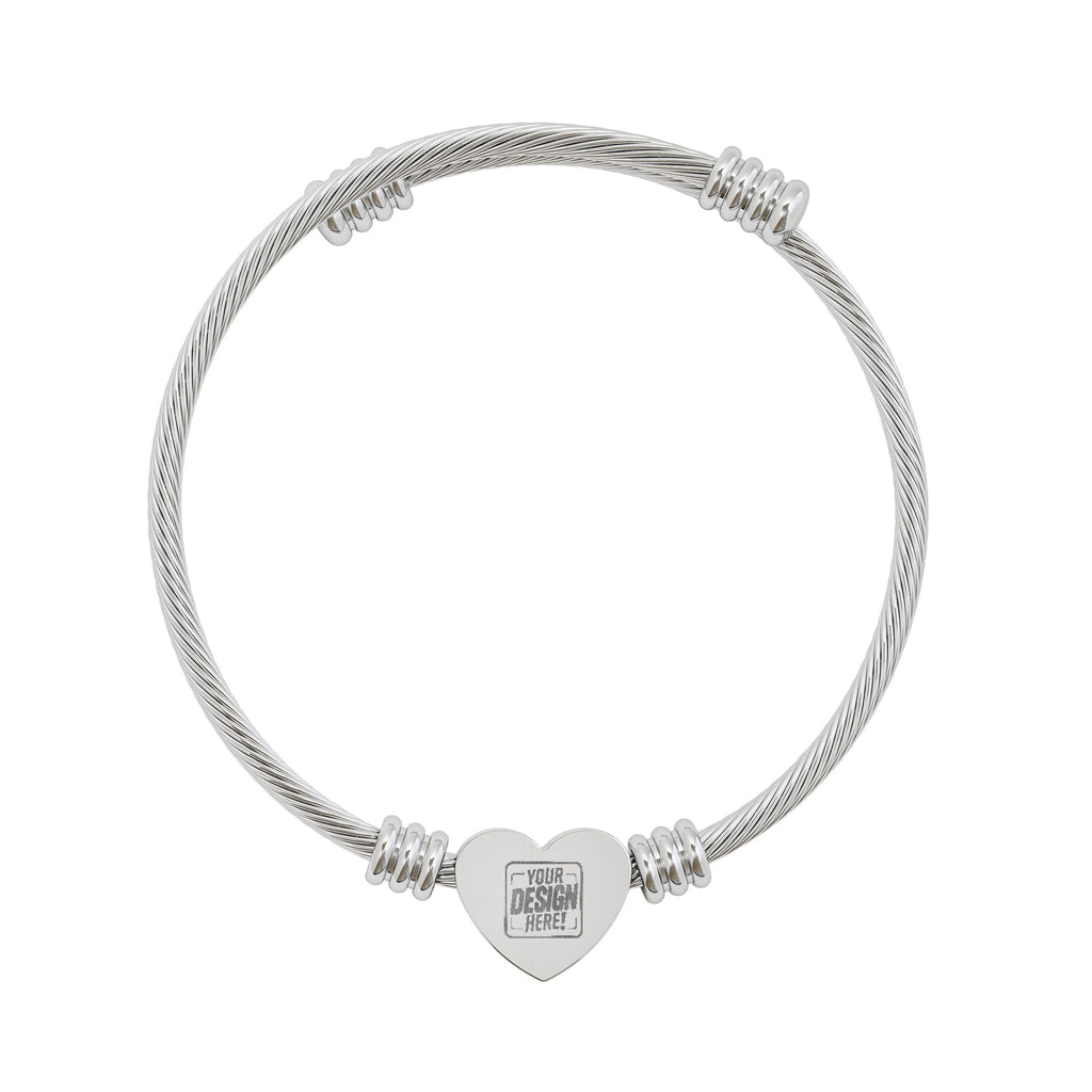 Heart Cuff Bracelet (Engraving)