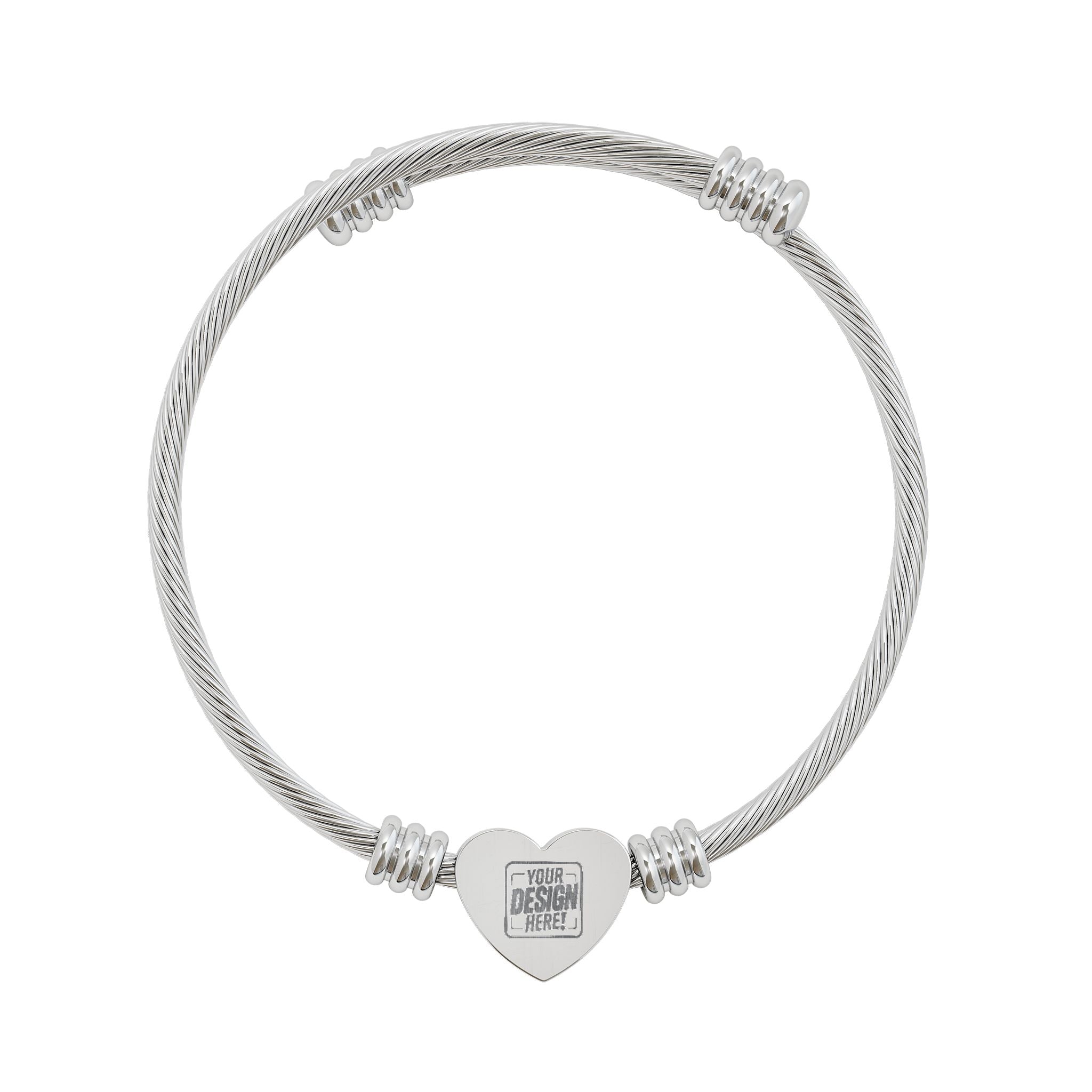 Heart Cuff Bracelet (Engraving)