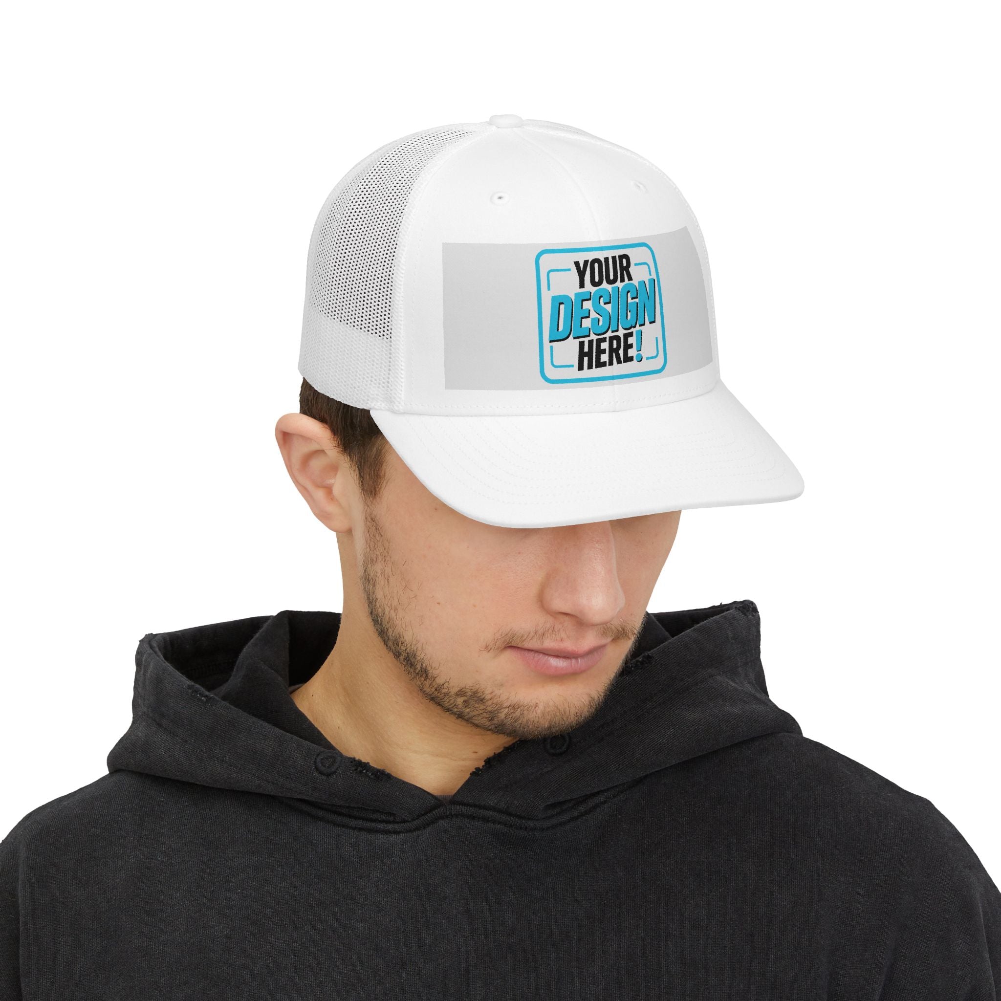 White Trucker Snapback Cap