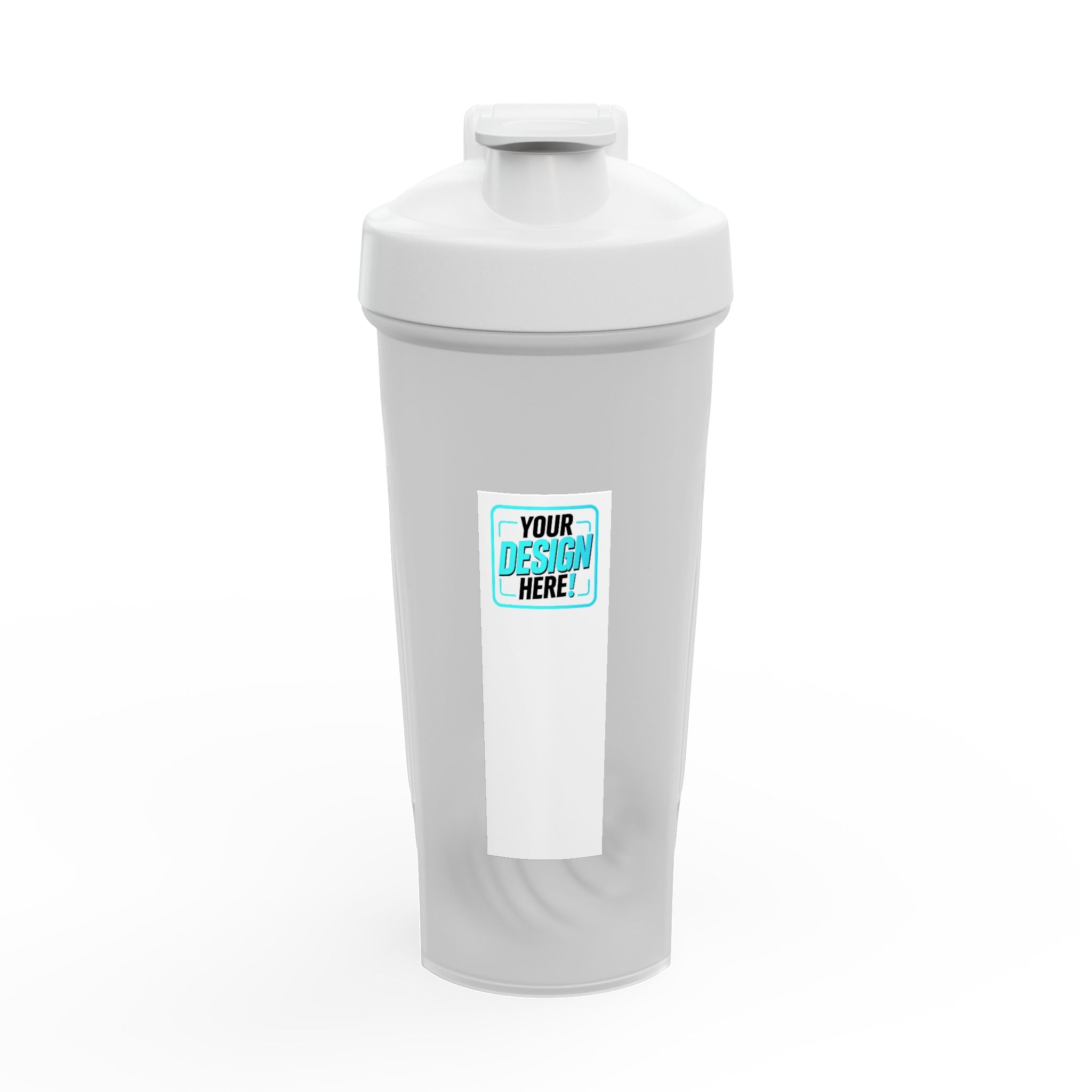 Protein Shaker Bottle with Minimal K Logo & Smiley — Gym Water Bottle