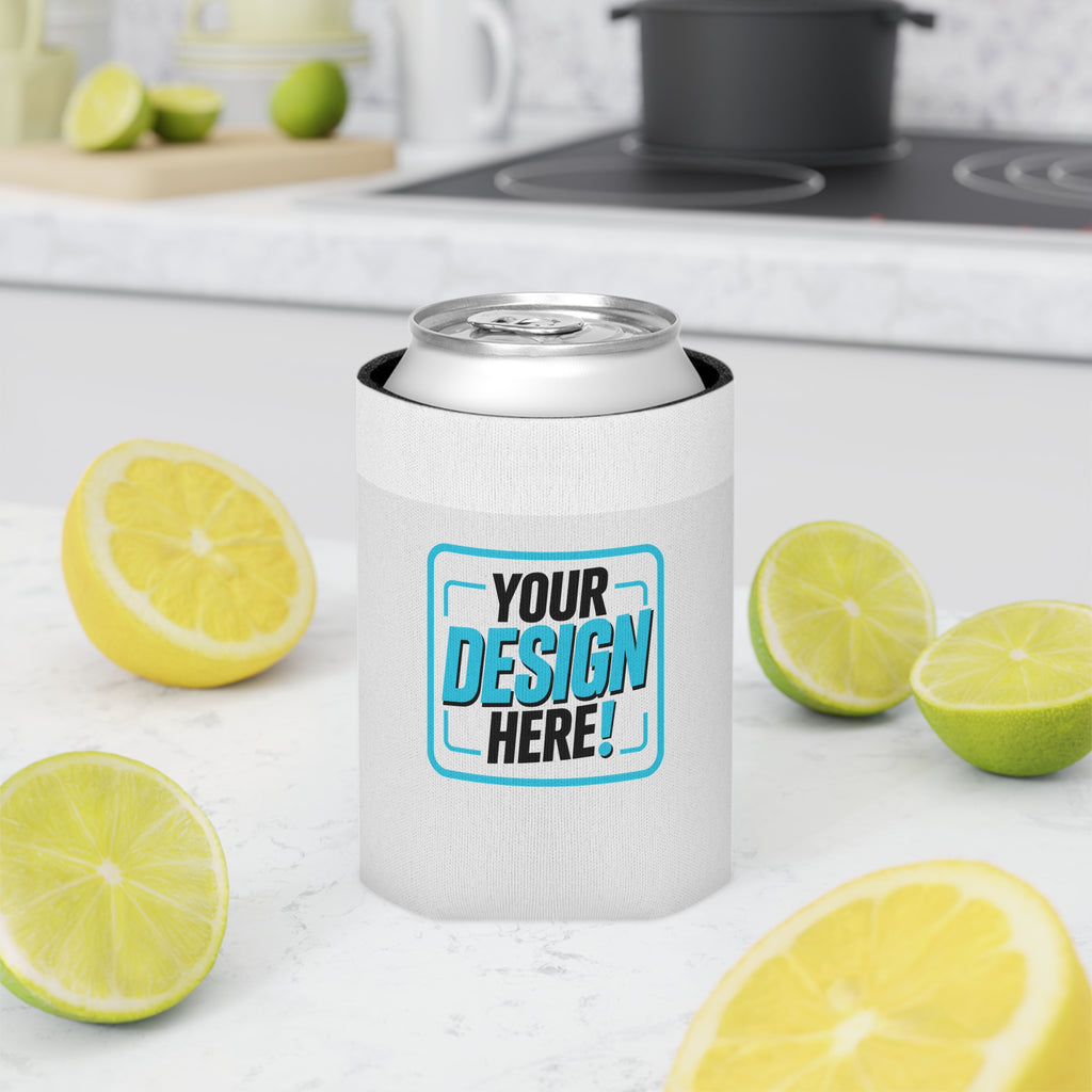 Blank White Can Cooler - Slim Foam Koozie for Cans