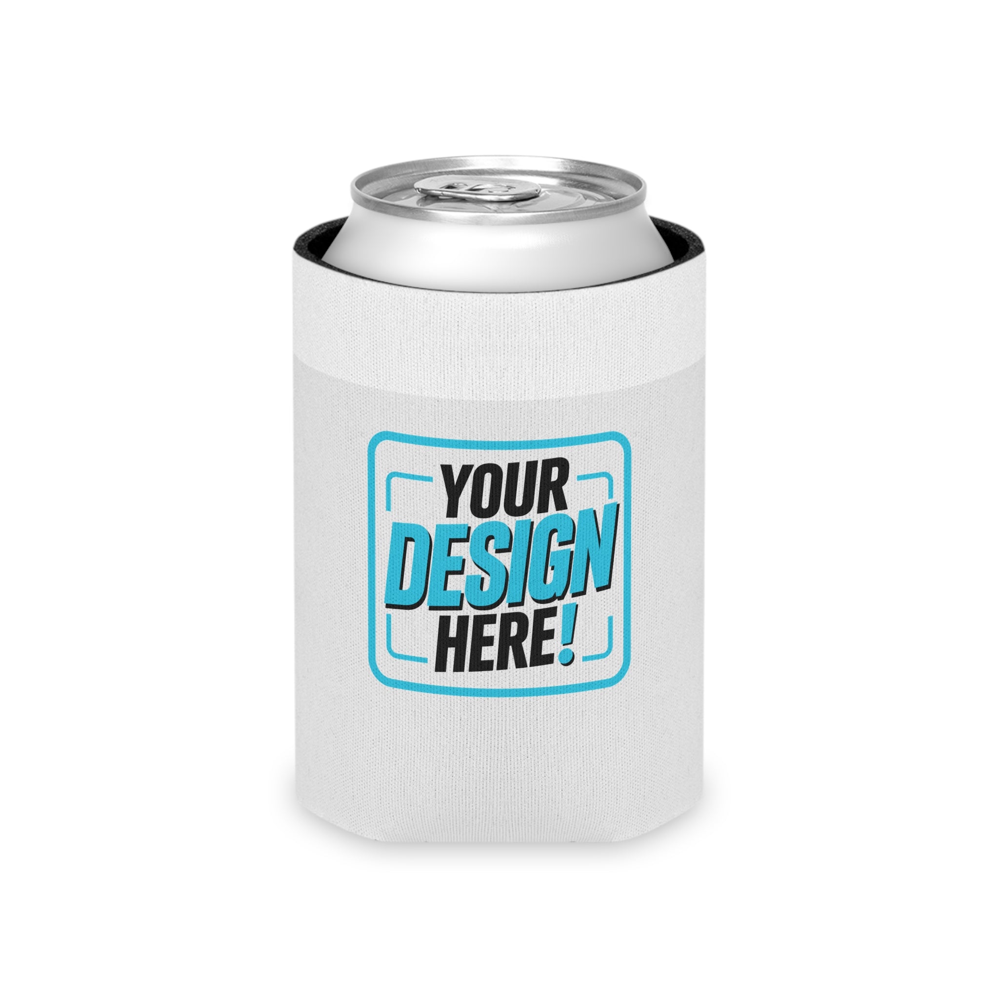 Blank White Can Cooler - Slim Foam Koozie for Cans
