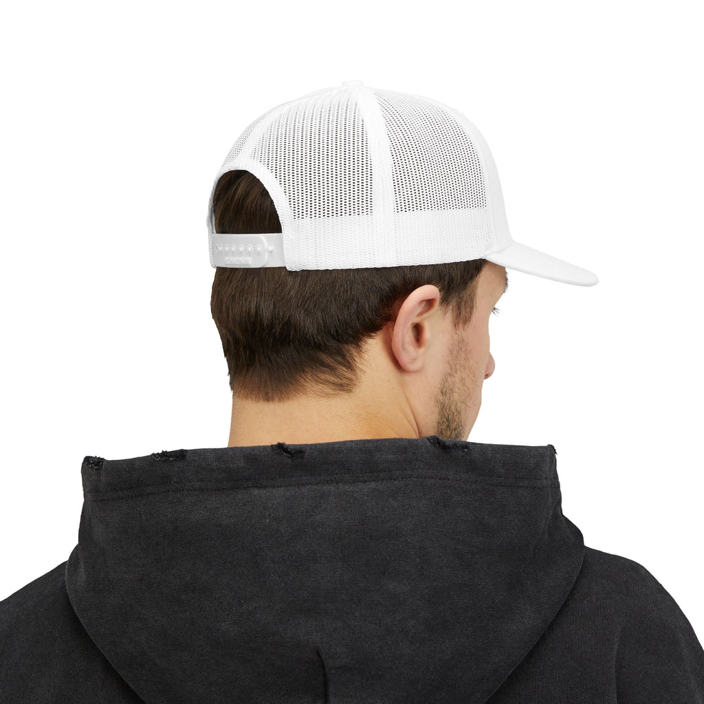 White Trucker Snapback Cap