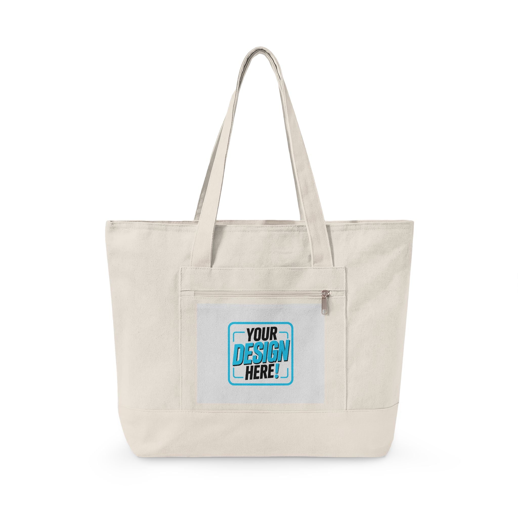Zippered Canvas Tote