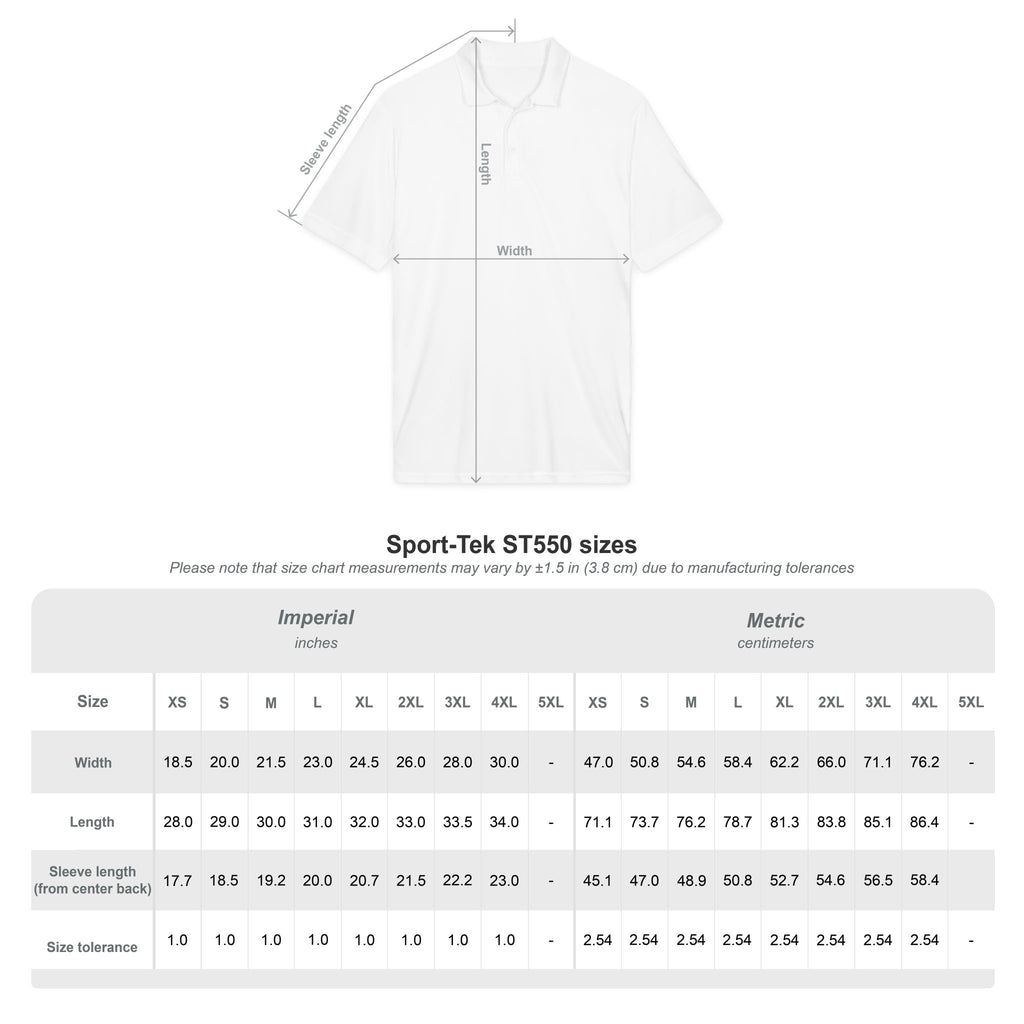 Polo Shirt - White Performance Sport Polo with 'Your Design Here' Patch